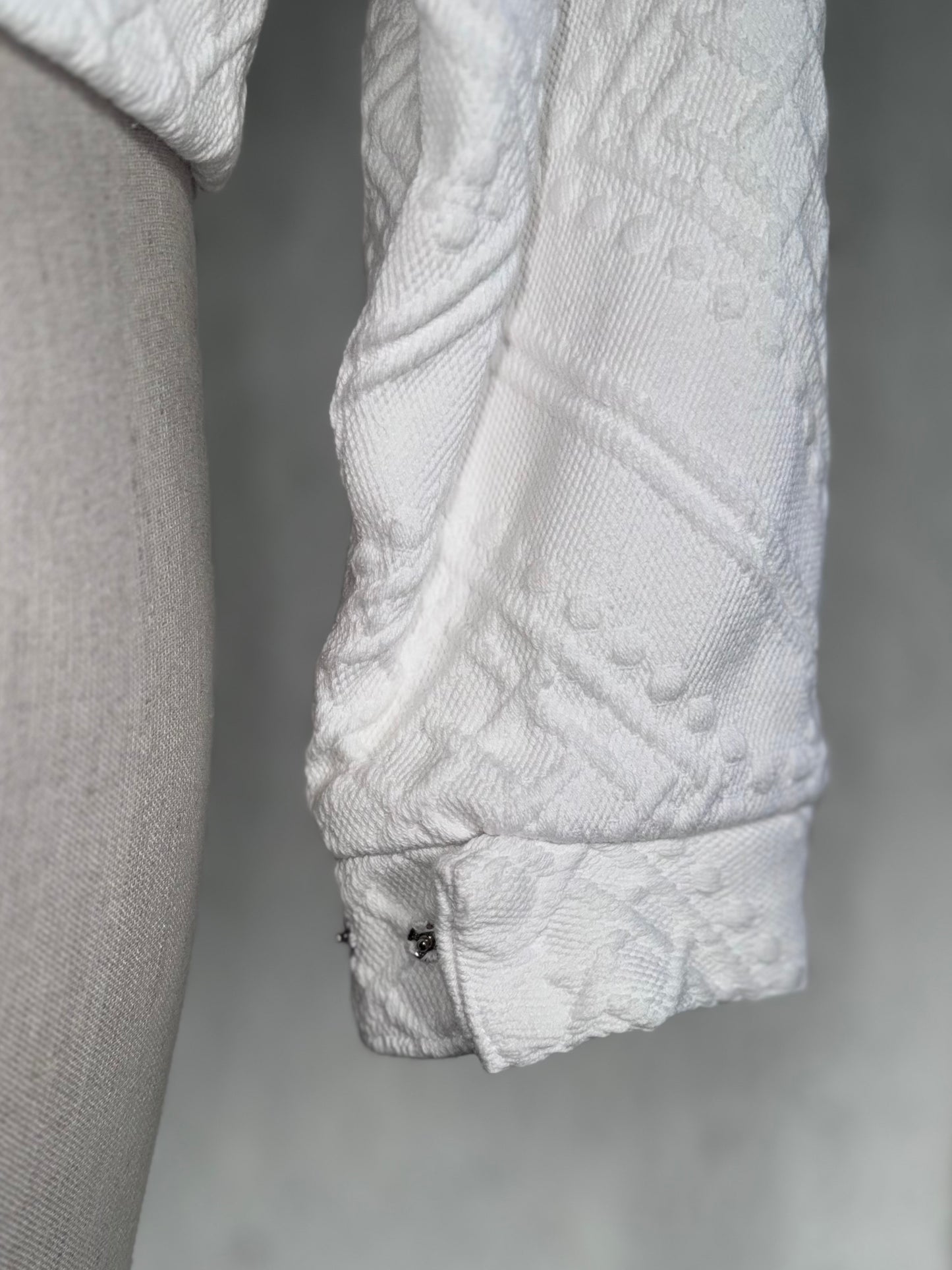 Angel • upcycled white bomber jacket • KIOKU Studio