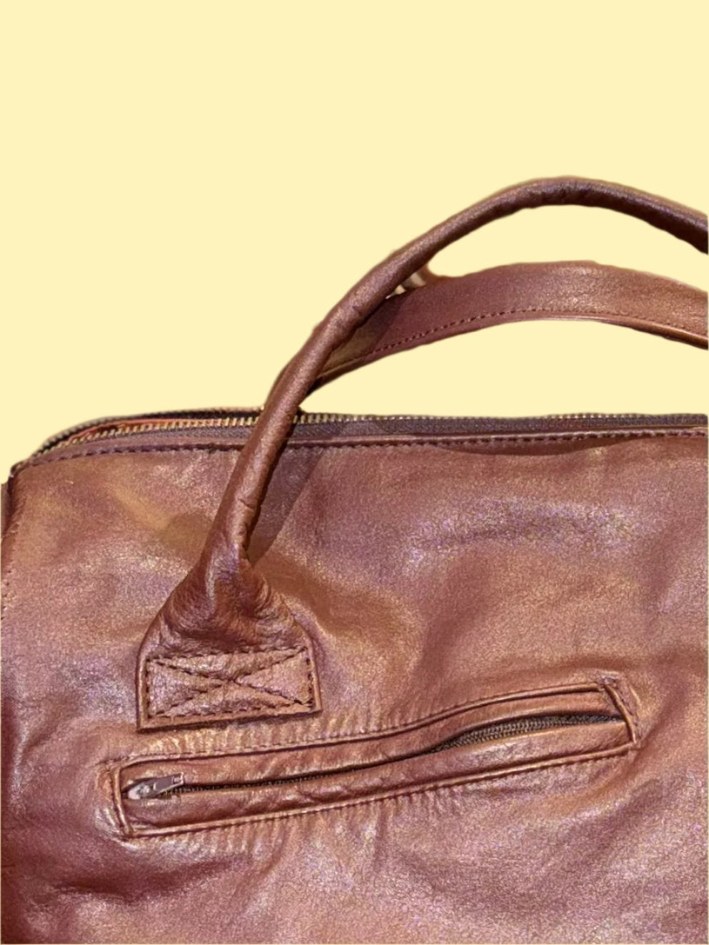 Dante • upcycled brown leather duffle bag • KIOKU Studio