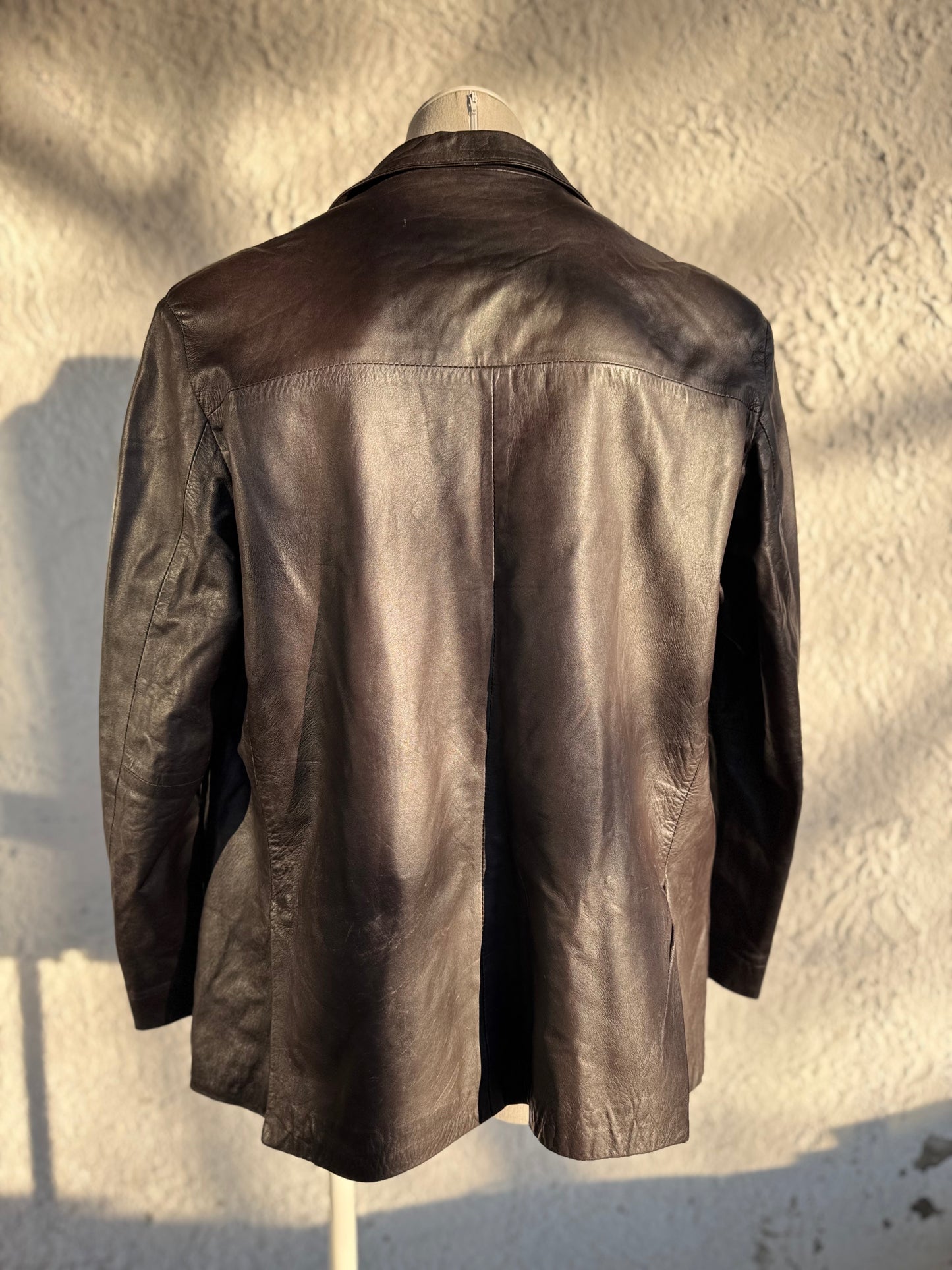 1990s vintage brown leather jacket • mira