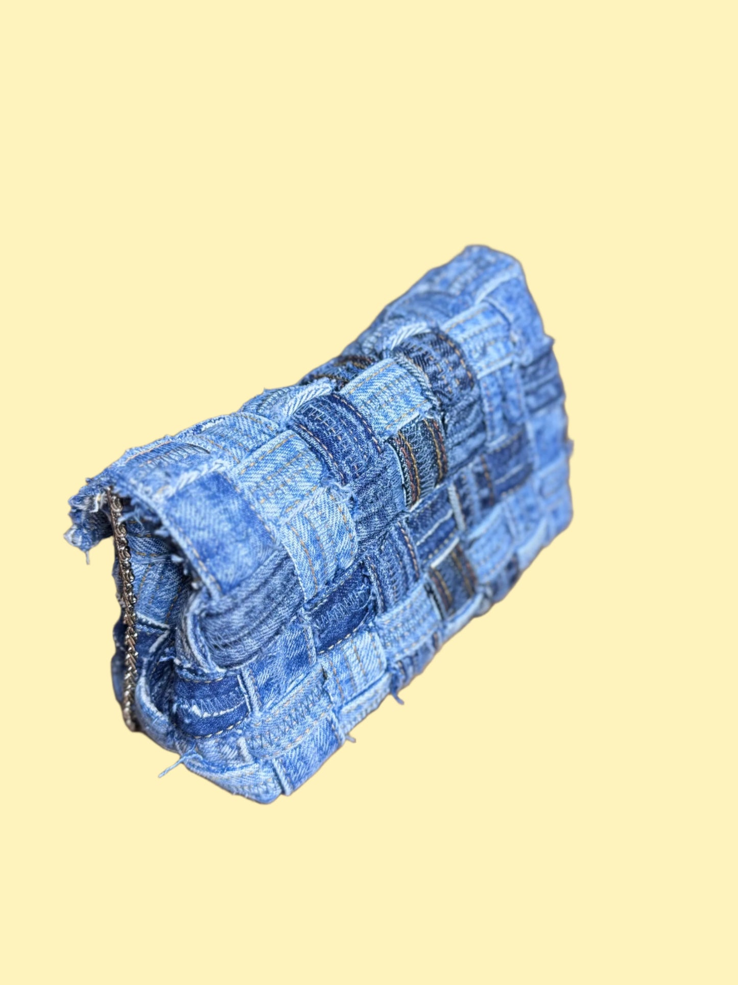 Gloria • upcycled woven denim handbag • KIOKU Studio