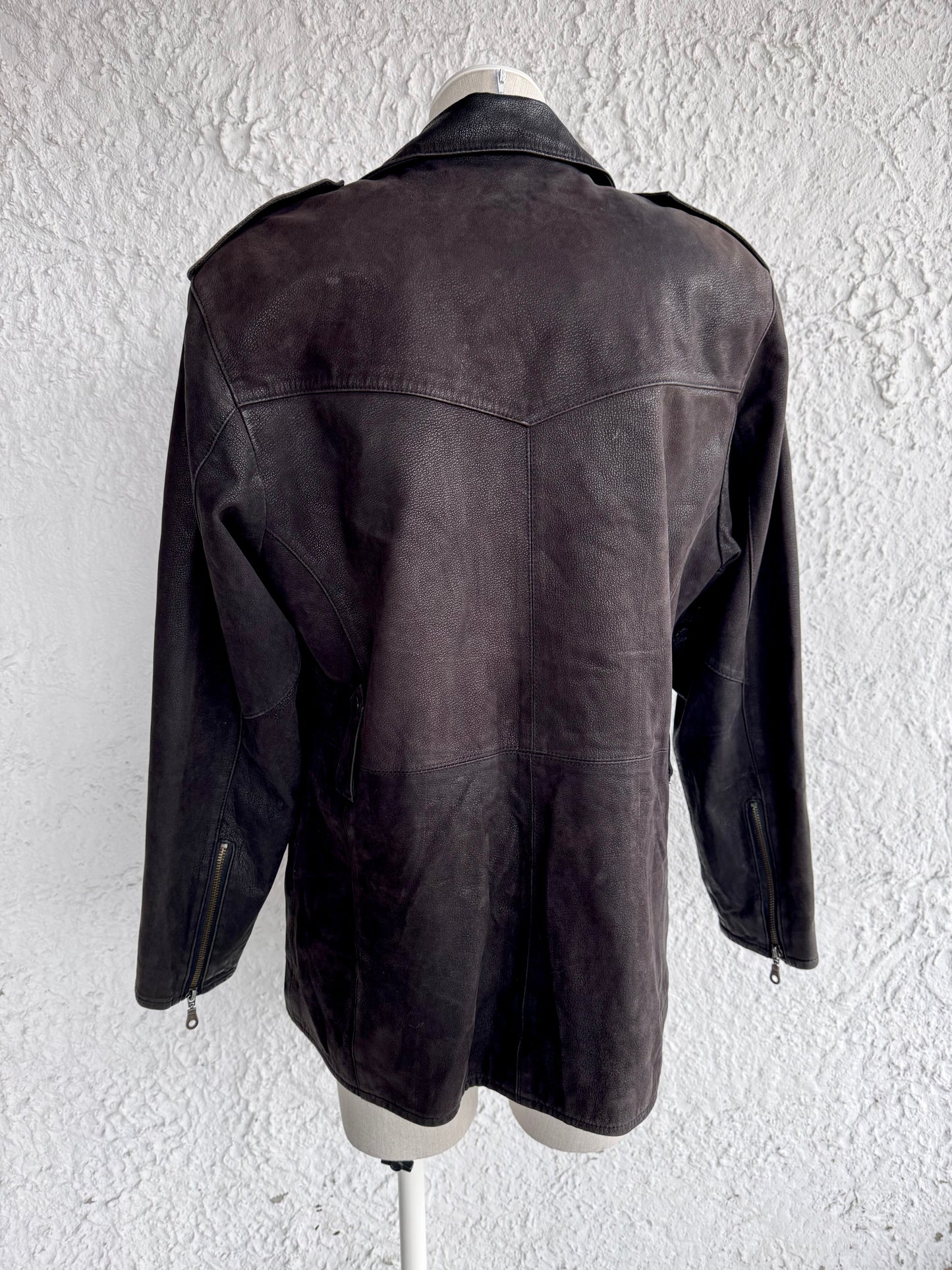1990s vintage black leather jacket • k cero