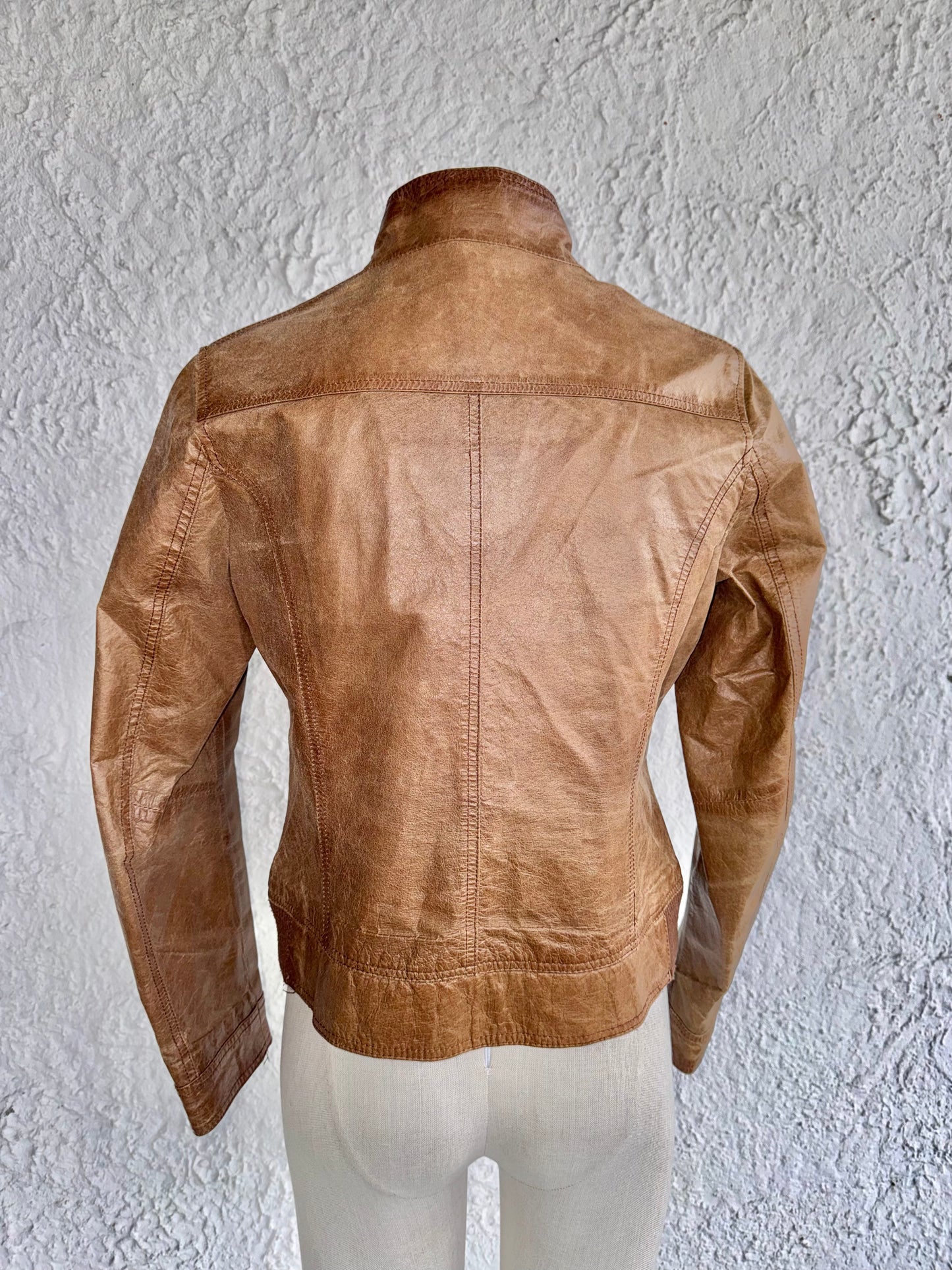 1990s vintage brown leather jacket • conbipel