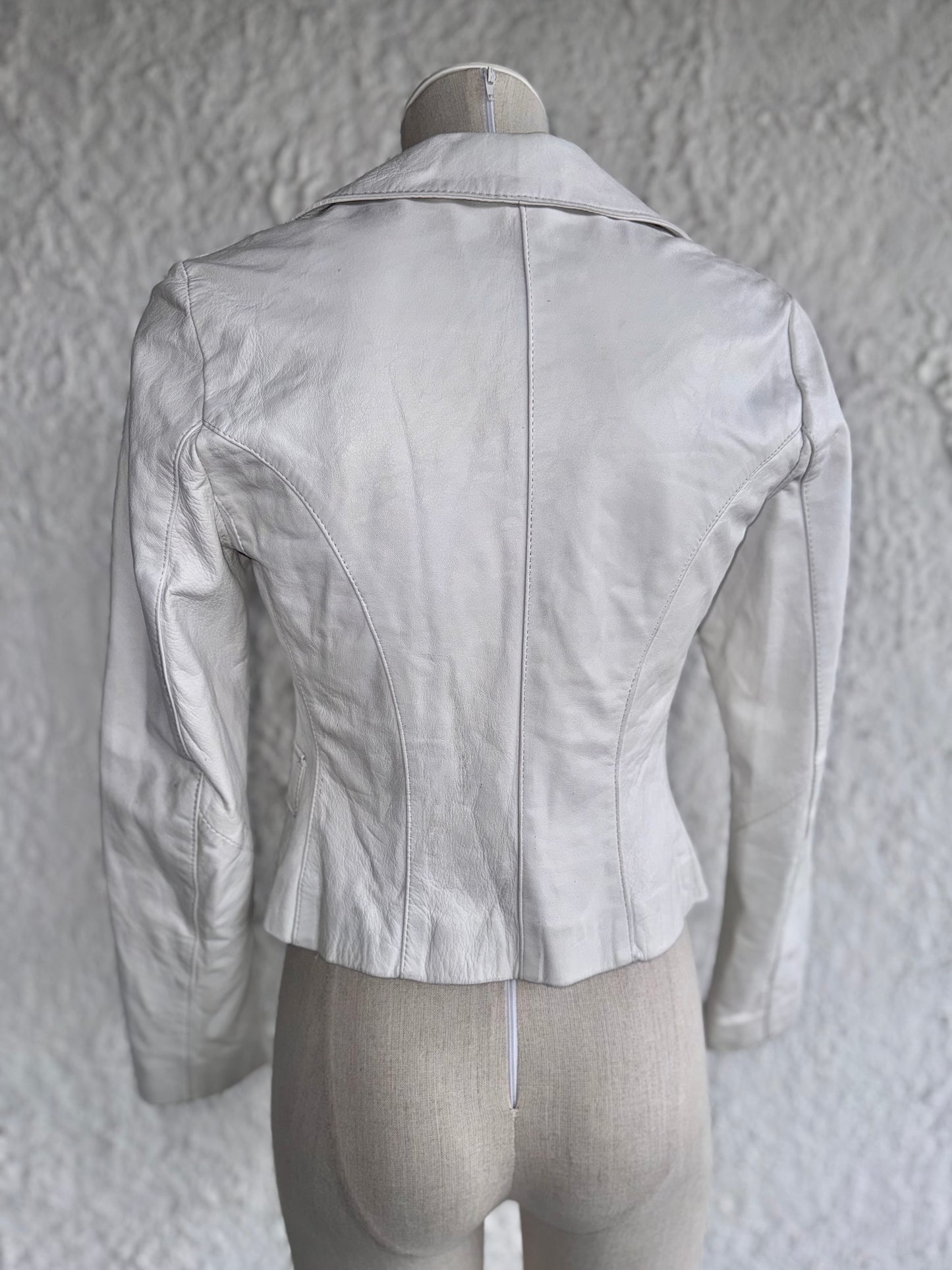1990s vintage white leather jacket • bibi