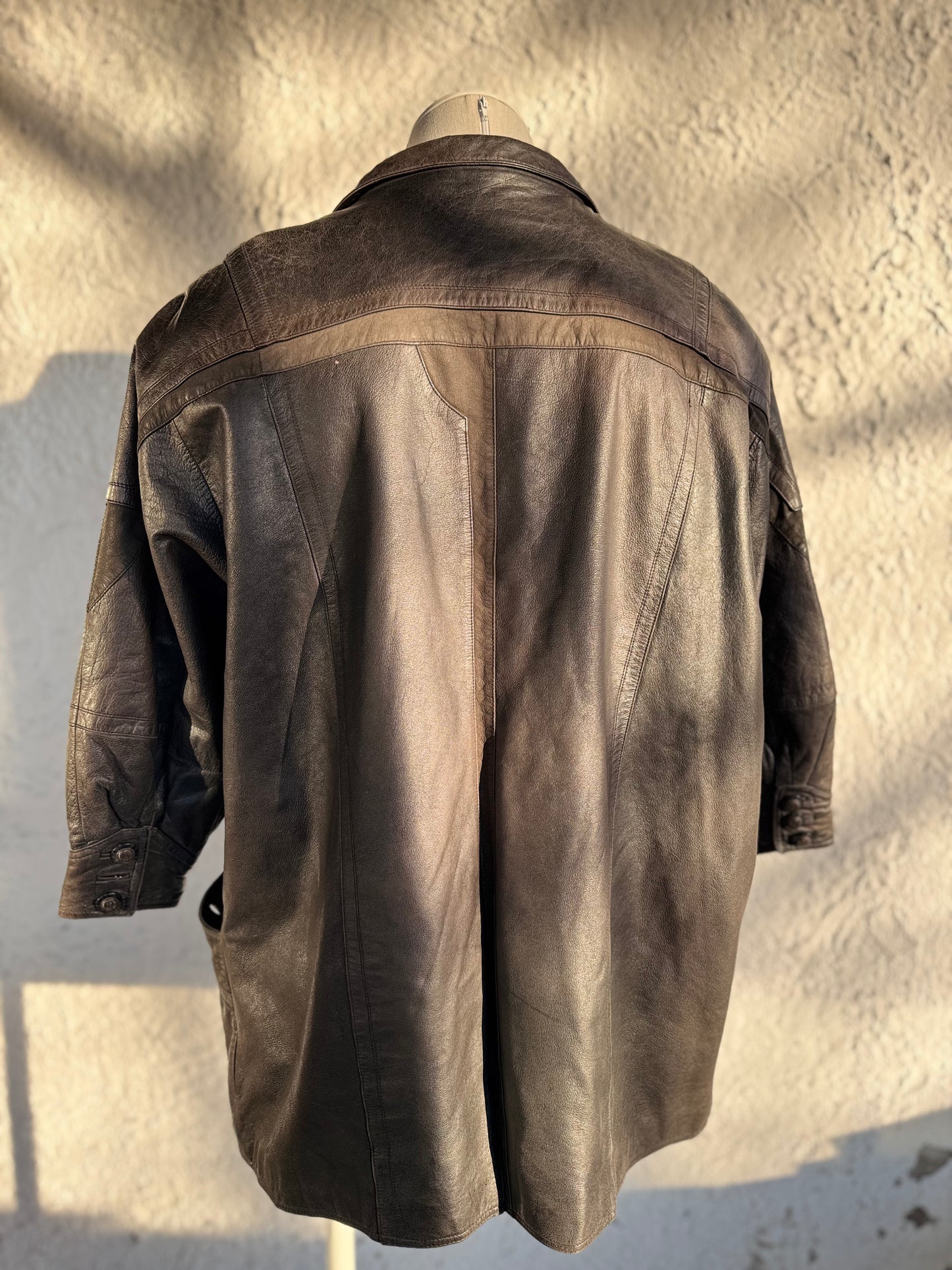 1980s vintage brown leather jacket • canda