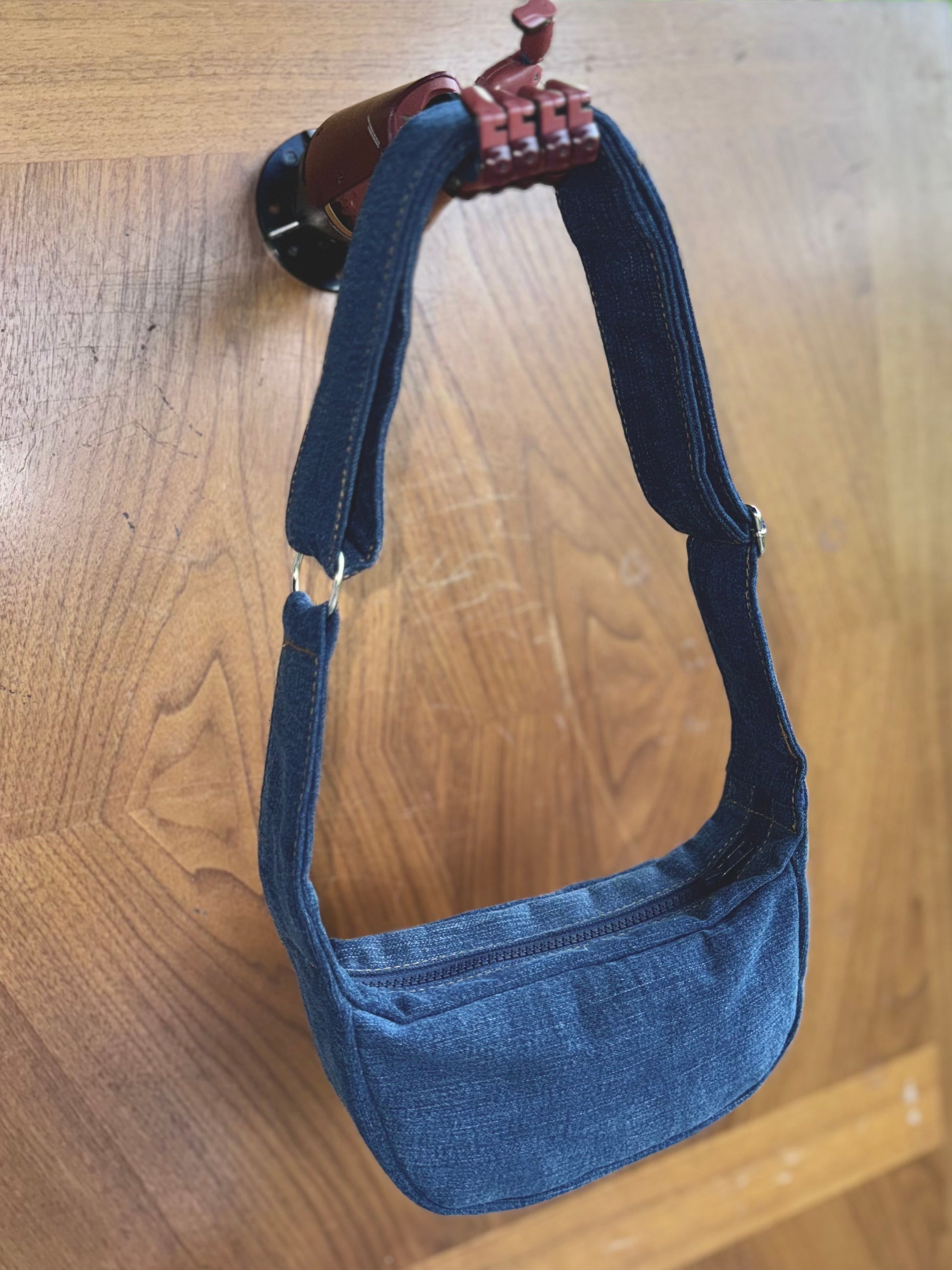 Dark Denim upcycled handbag by KIOKU Studio