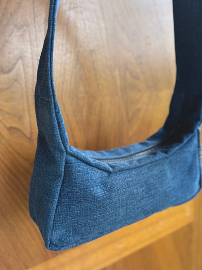 Upcycled Blue Denim Baguette • KIOKU Studio
