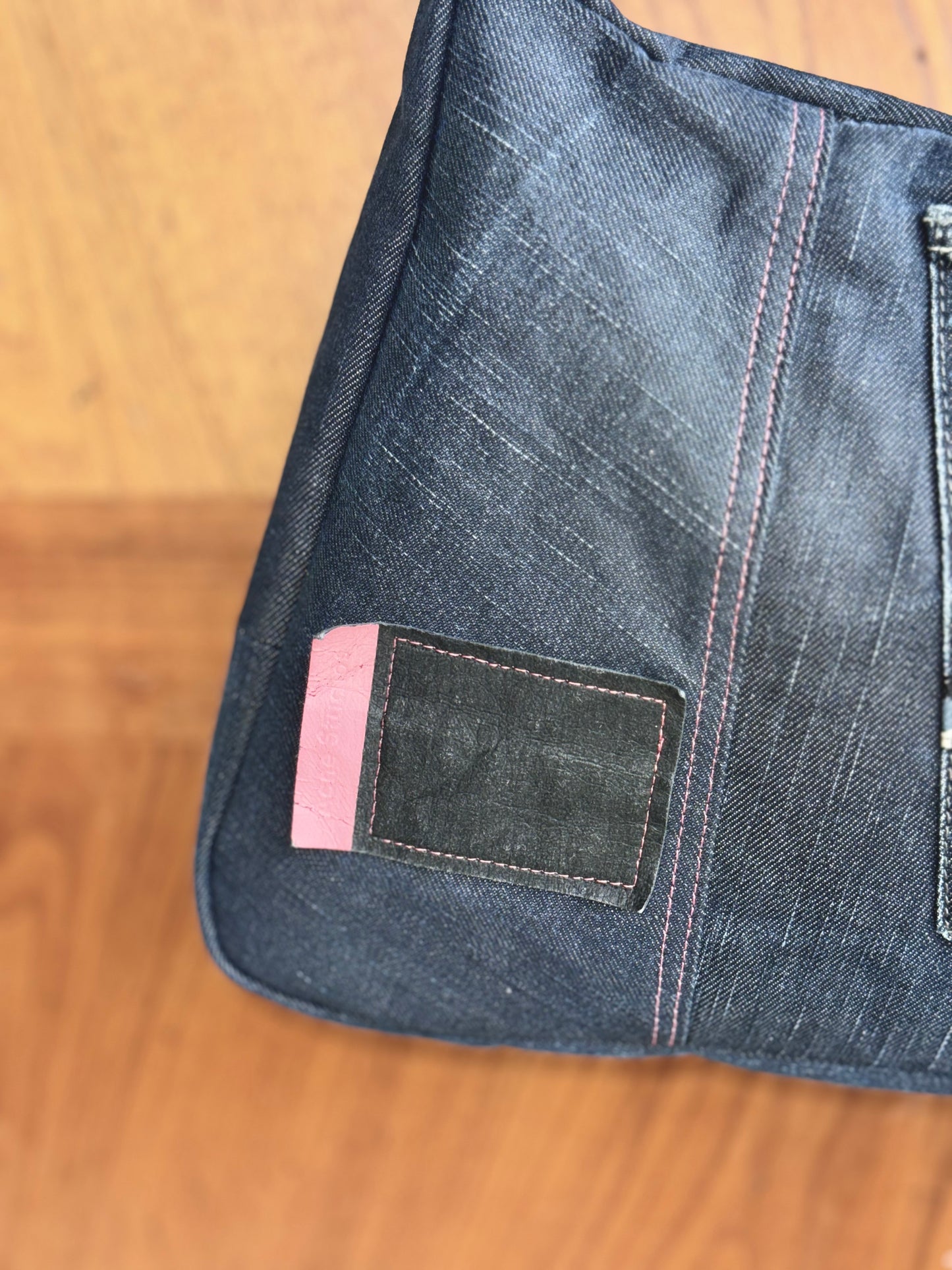 upcycled acne studios dark blue denim laptop bag by KIOKU Studio