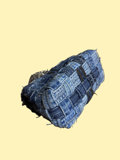 Gloria • upcycled woven denim handbag • KIOKU Studio