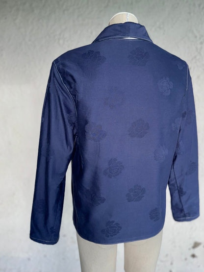 blue roses cotton jacket by KIOKU Studio