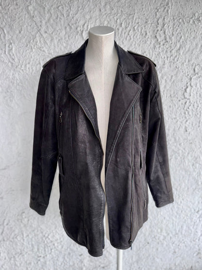1990s vintage black leather jacket • k cero