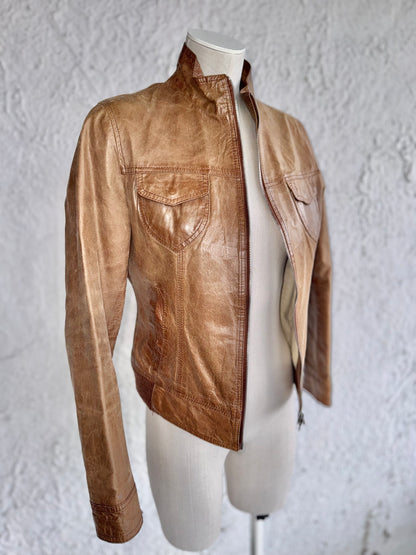 1990s vintage brown leather jacket • conbipel
