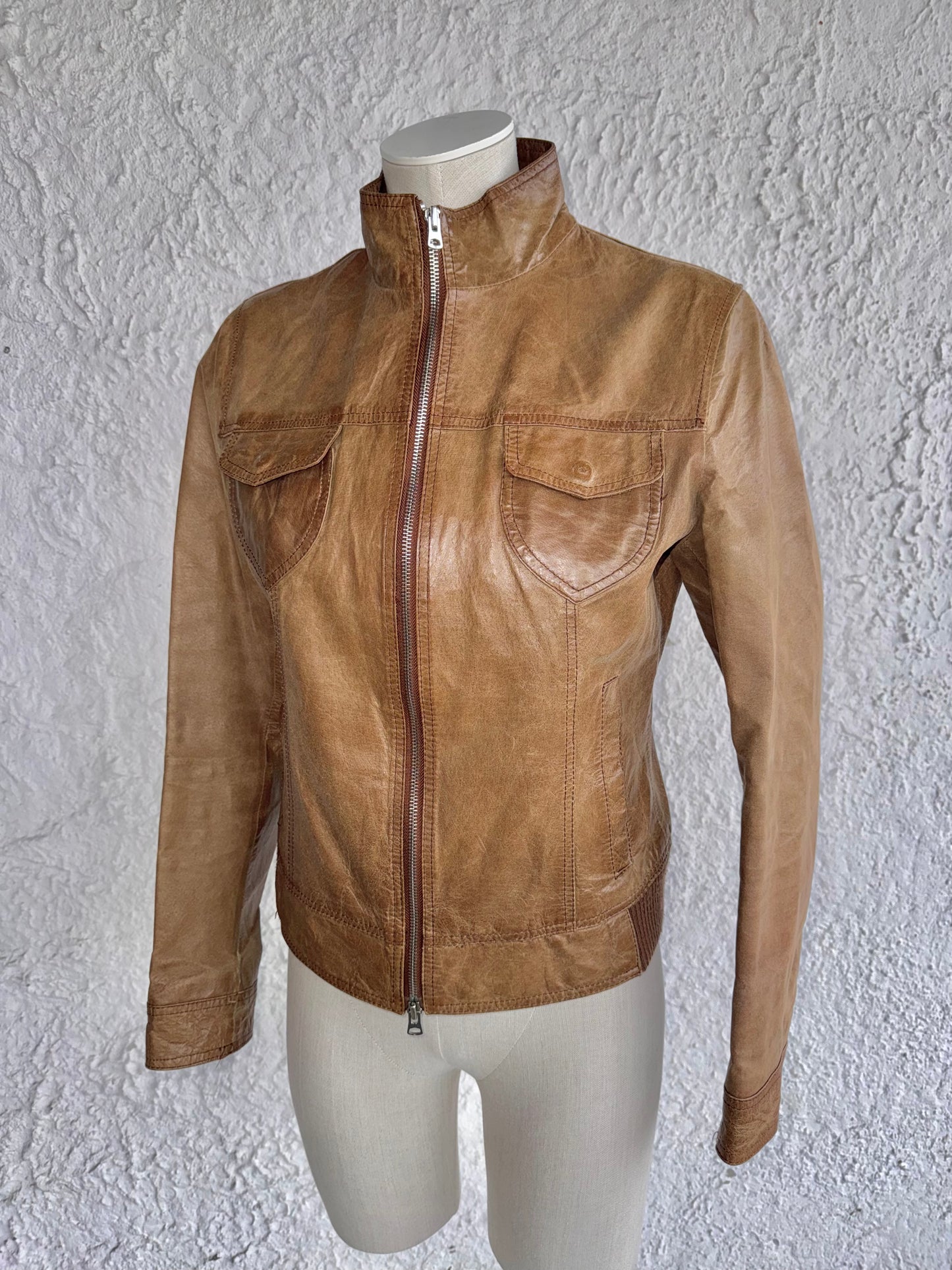 1990s vintage brown leather jacket • conbipel