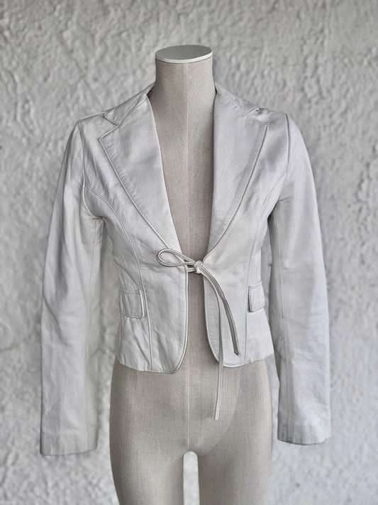 1990s vintage white leather jacket • bibi