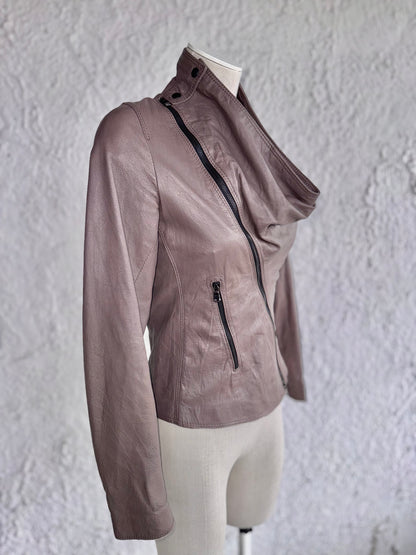 y2k taupe leather jacket • opium