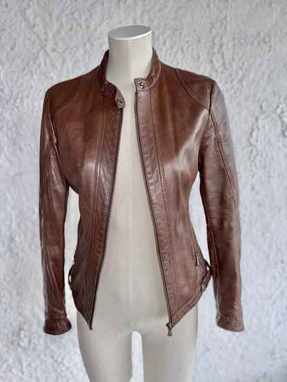 1990s vintage brown leather jacket • talenti