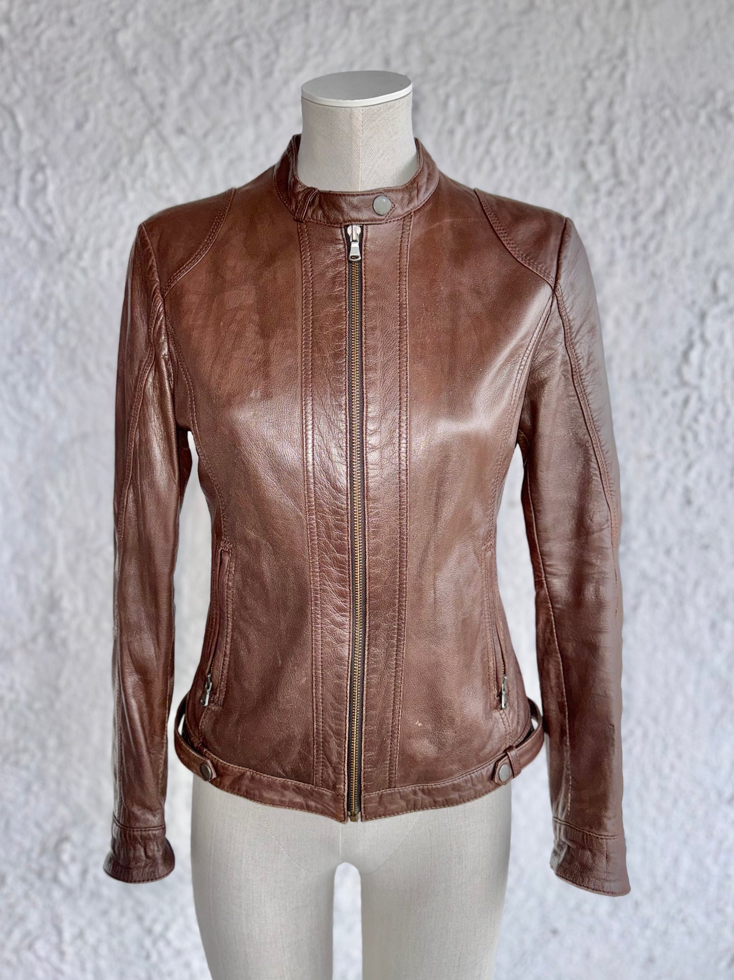 1990s vintage brown leather jacket • talenti