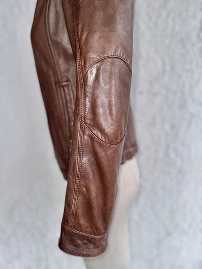 1990s vintage brown leather jacket • talenti
