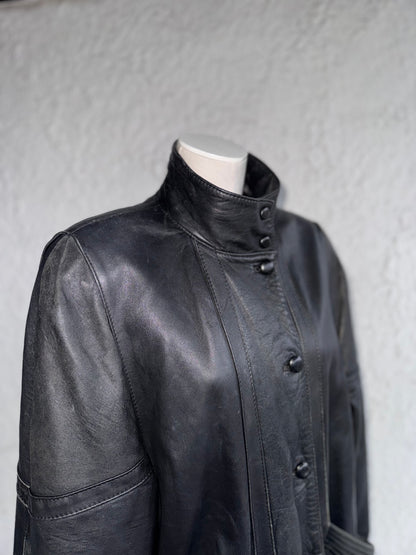 1980s vintage black leather jacket • clover