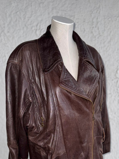 1970s vintage brown leather jacket • clan