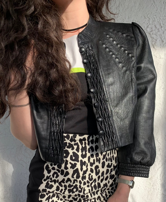 Statement Black Leather Jacket